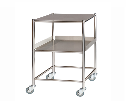 Surgical Trolley, 1 Stainless Steel Shelf & 1 Tray - SUN-ST4S2SF