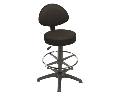 High Level Gas Lift Stool, Back Rest, Foot Ring, Glides - SUN-ST